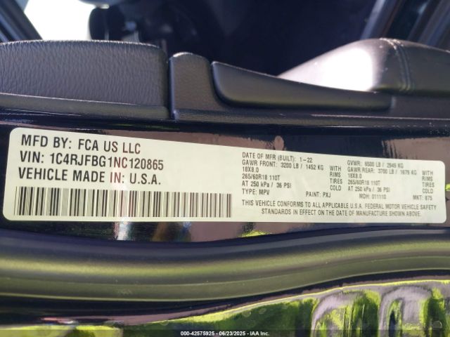 2022 JEEP GRAND CHEROKEE WK 1C4RJFBG1NC120865 Photo 8