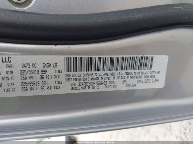 2015 DODGE JOURNEY 3C4PDCEG3FT596453 Photo 8