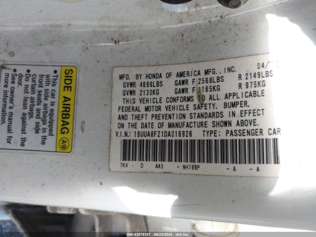 2013 ACURA TL 19UUA8F21DA016926 Photo 8