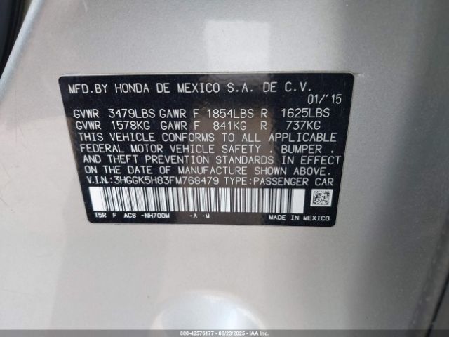 3HGGK5H83FM768479 Honda l15b1