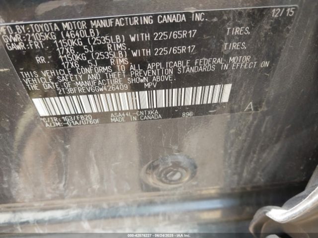 2016 TOYOTA RAV4 2T3BFREV6GW426409 Photo 8