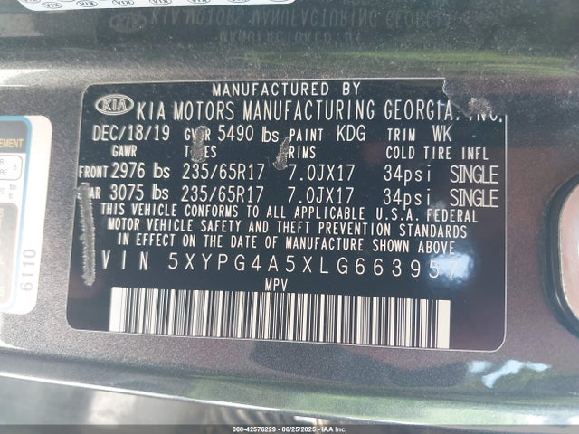 5XYPG4A5XLG663957 KIA gdi lambda-ii
