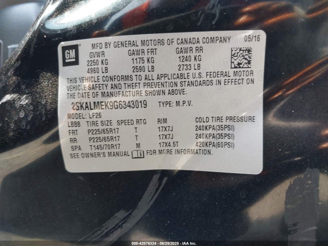 2GKALMEK9G6343019 GMC lea - e85 max, aluminum