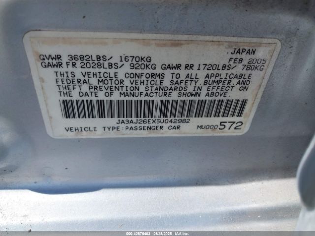 2005 MITSUBISHI LANCER JA3AJ26EX5U042982 Photo 8