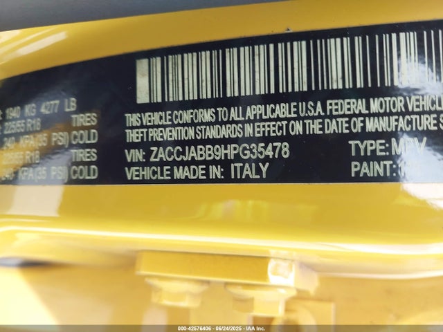 ZACCJABB9HPG35478 Jeep 2017