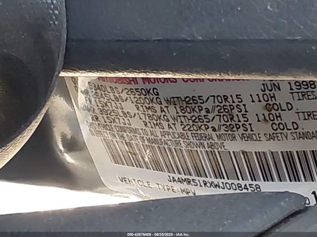 1998 MITSUBISHI MONTERO JA4MR51RXWJ008458 Photo 8