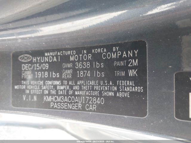 2010 HYUNDAI ACCENT KMHCM3AC0AU172840 Photo 8