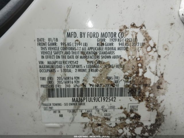 2018 FORD ECOSPORT MAJ6P1UL9JC192542 Photo 8