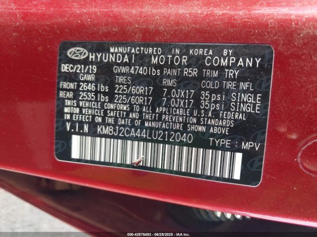 2020 HYUNDAI TUCSON KM8J2CA44LU212040 Photo 8
