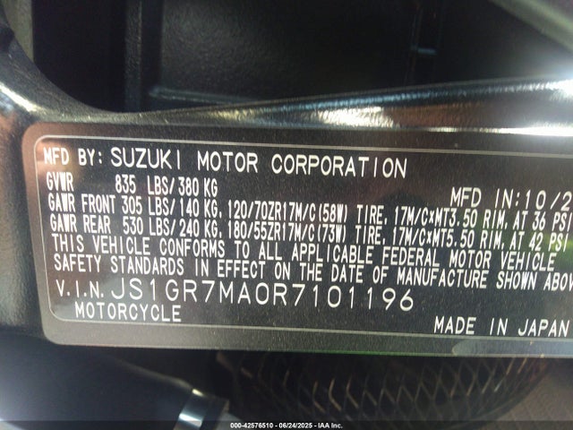 JS1GR7MA0R7101196 Suzuki R747