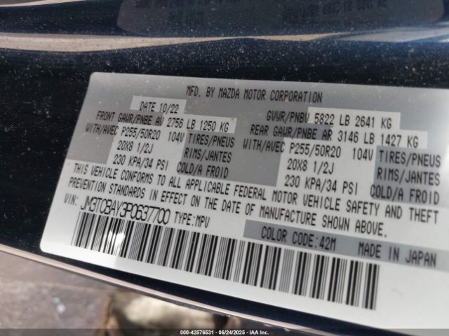 2023 MAZDA CX-9 JM3TCBAY3P0637700 Photo 8