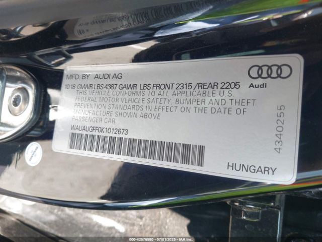 2019 AUDI A3 WAUAUGFF0K1012673 Photo 8