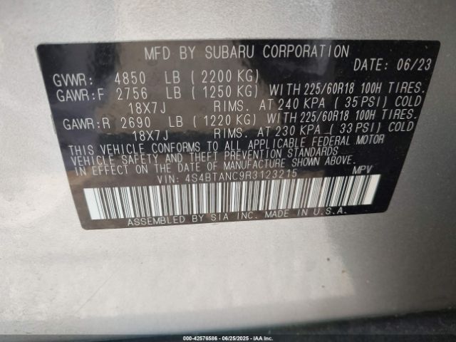 2024 SUBARU OUTBACK 4S4BTANC9R3123215 Photo 8