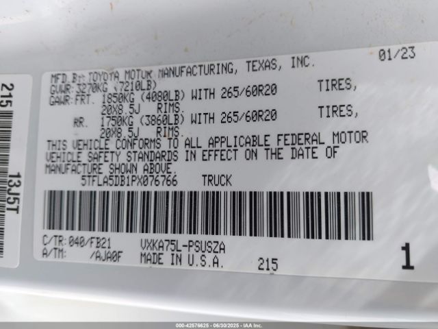 2023 TOYOTA TUNDRA 5TFLA5DB1PX076766 Photo 8