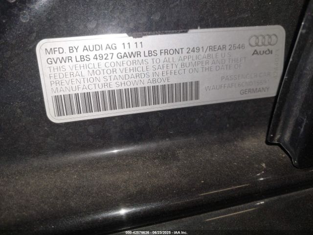 2012 AUDI A4 WAUFFAFL6CN015591 Photo 8