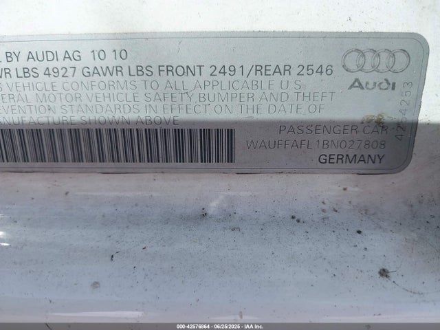 2011 AUDI A4 WAUFFAFL1BN027808 Photo 8