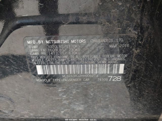 2017 MITSUBISHI MIRAGE ML32A3HJ2HH006273 Photo 8