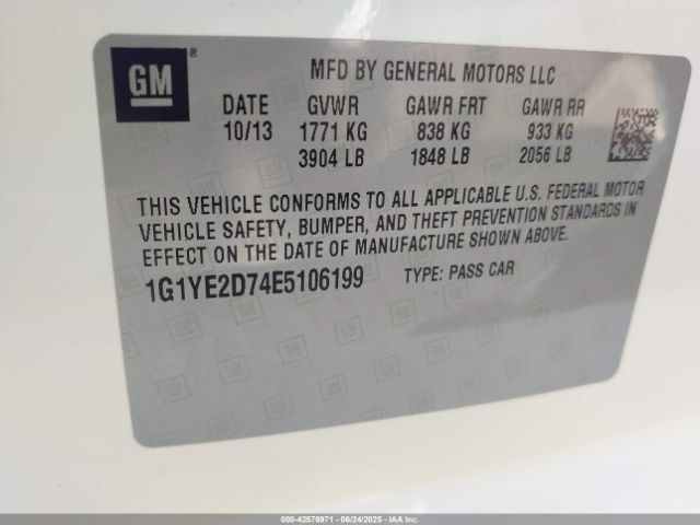 2014 CHEVROLET CORVETTE STINGRAY 1G1YE2D74E5106199 Photo 8