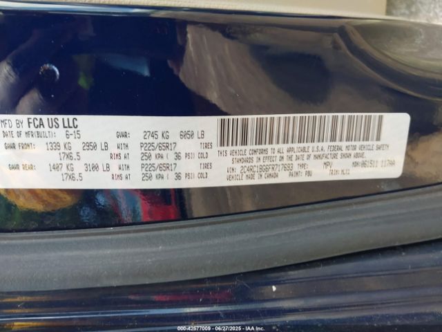 2C4RC1BG6FR717693 Chrysler 2015
