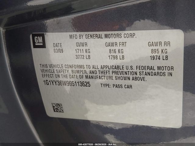 2009 CHEVROLET CORVETTE 1G1YY36W995113625 Photo 8