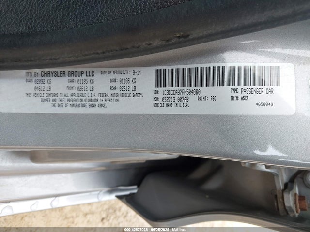 1C3CCCAB7FN504860 Chrysler 200