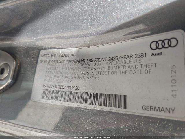 2013 AUDI A5 WAUCFAFR2DA031920 Photo 8