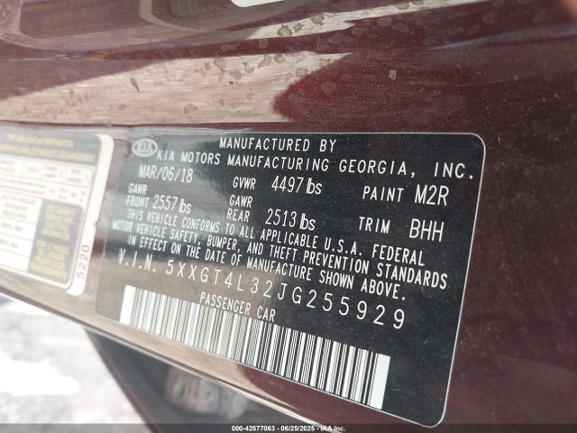 5XXGT4L32JG255929 KIA gdi