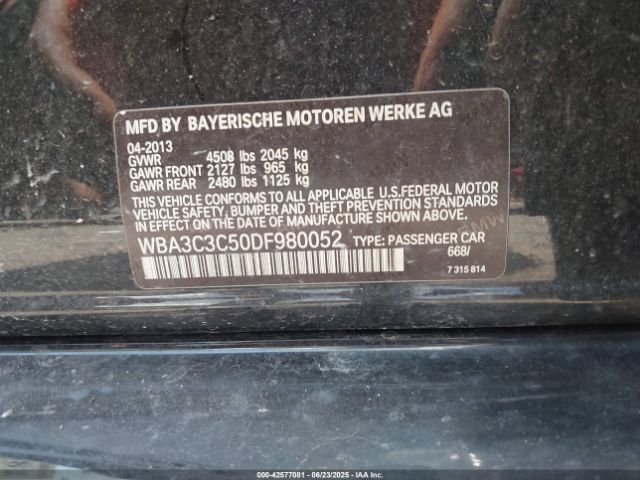 2013 BMW 320I WBA3C3C50DF980052 Photo 8