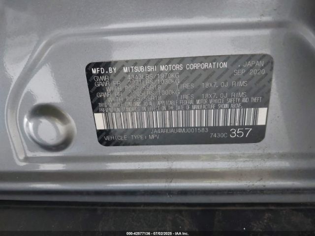 2021 MITSUBISHI OUTLANDER SPORT JA4ARUAU4MU001583 Photo 8