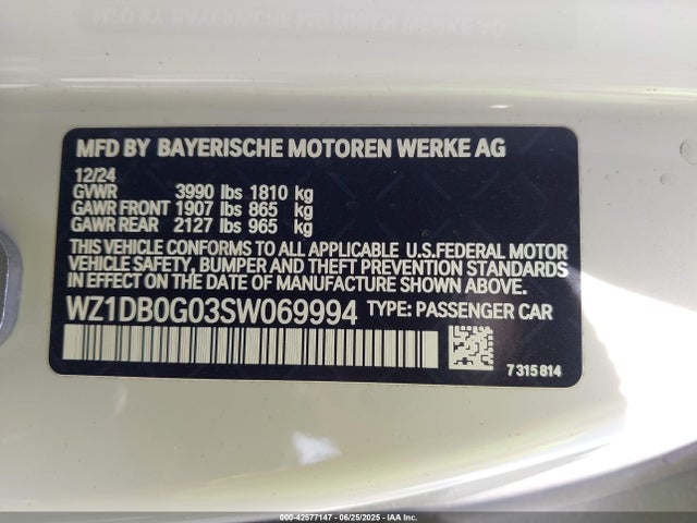 WZ1DB0G03SW069994 Toyota 2025