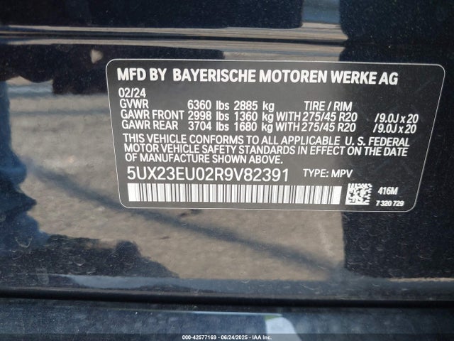 5UX23EU02R9V82391 BMW 2024
