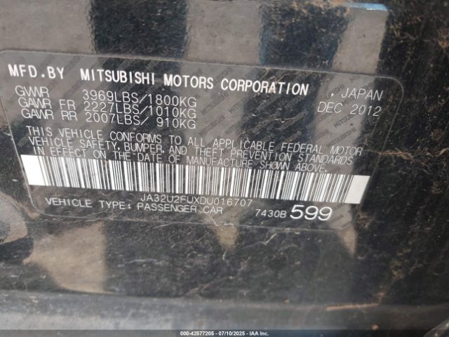 2013 MITSUBISHI LANCER JA32U2FUXDU016707 Photo 8