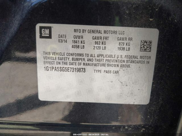1G1PA5SG5E7319873 Chevrolet lwe