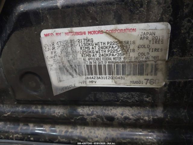 2014 MITSUBISHI OUTLANDER JA4AZ3A31EZ000431 Photo 8