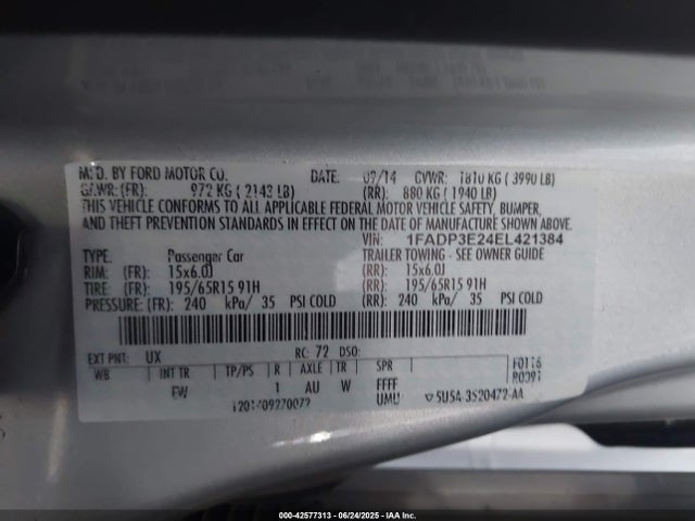 Ford 2014 2014 1FADP3E24EL421384 Image 9
