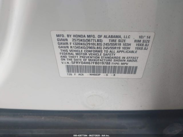 2015 ACURA MDX 5FRYD4H67FB019788 Photo 8