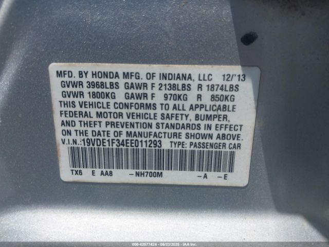 2014 ACURA ILX 19VDE1F34EE011293 Photo 8