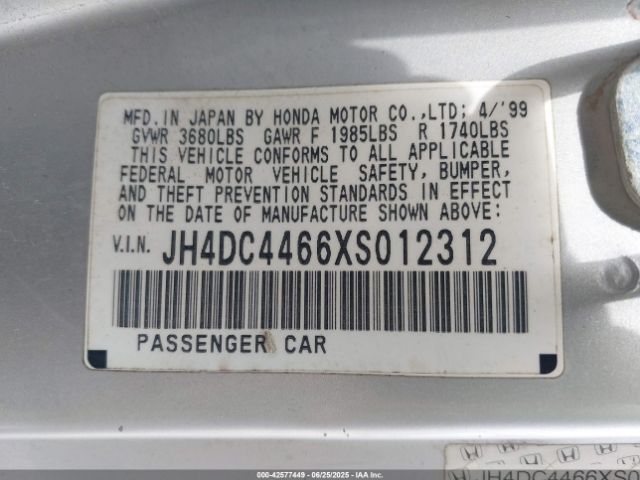 1999 ACURA INTEGRA JH4DC4466XS012312 Photo 8