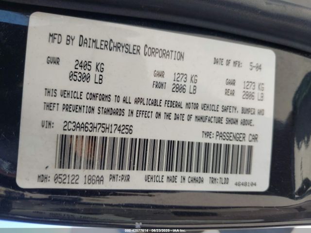 2005 CHRYSLER 300C 2C3AA63H75H174256 Photo 8