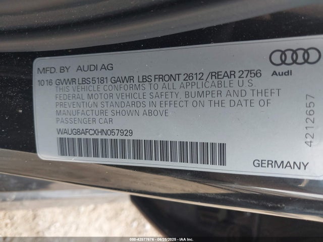2017 AUDI A6 WAUG8AFCXHN057929 Photo 8