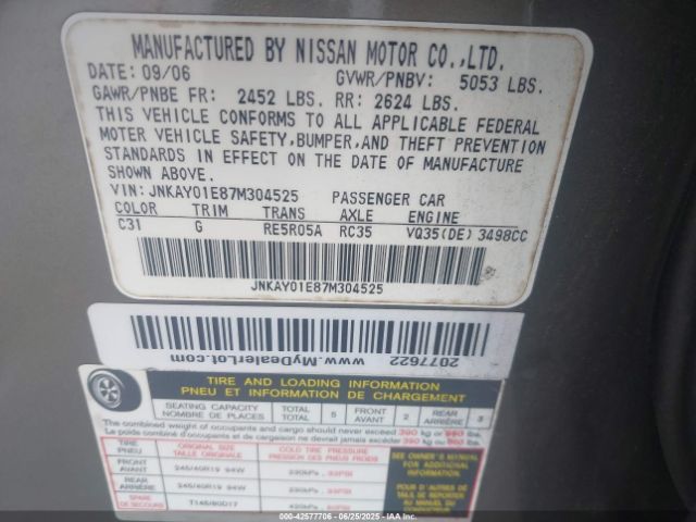 2007 INFINITI M35 JNKAY01E87M304525 Photo 8