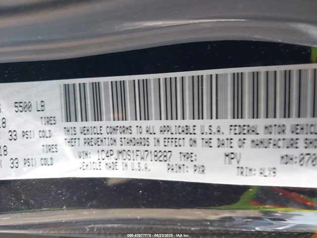 1C4PJMDS1FW718287 Jeep Cherokee