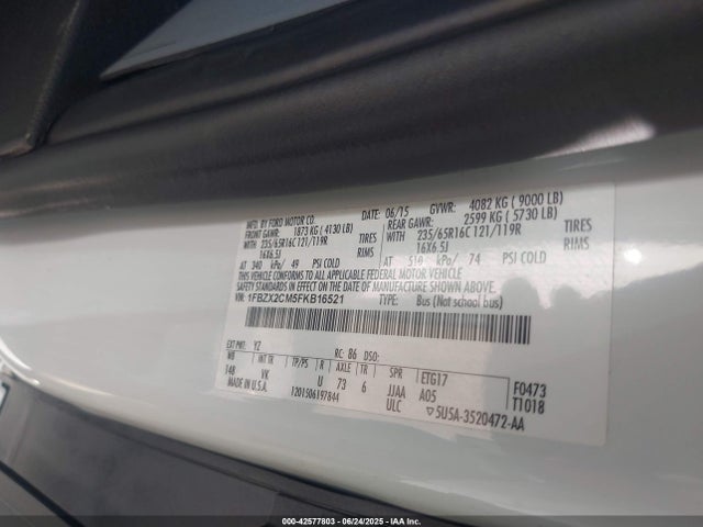 1FBZX2CM5FKB16521 Ford Transit