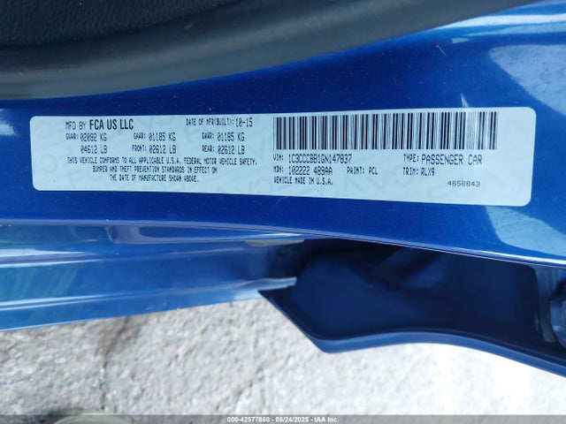 Chrysler 200 2016 1C3CCCBB1GN147837 Image 9