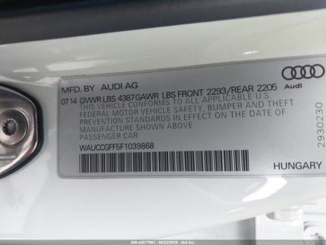 2015 AUDI A3 WAUCCGFF5F1039868 Photo 8