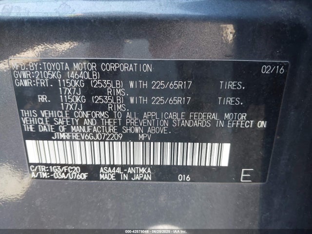 Toyota 2ar-fe 2016 JTMRFREV6GJ072209 Image 9