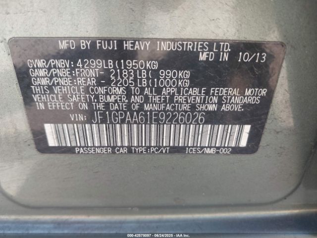 JF1GPAA61E9226026 Subaru Impreza