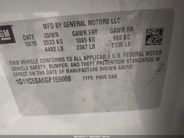 2016 CHEVROLET MALIBU LIMITED 1G11C5SA6GF159068 Photo 8