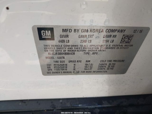 2017 BUICK ENCORE KL4CJESBXHB084439 Photo 8