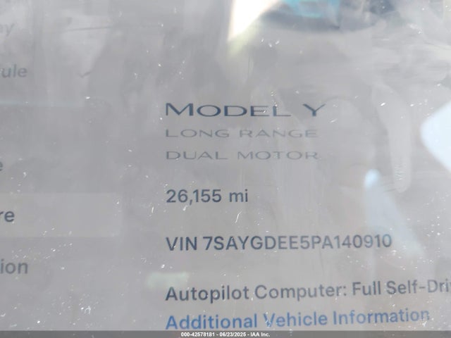 2023 TESLA MODEL Y 7SAYGDEE5PA140910 Photo 6